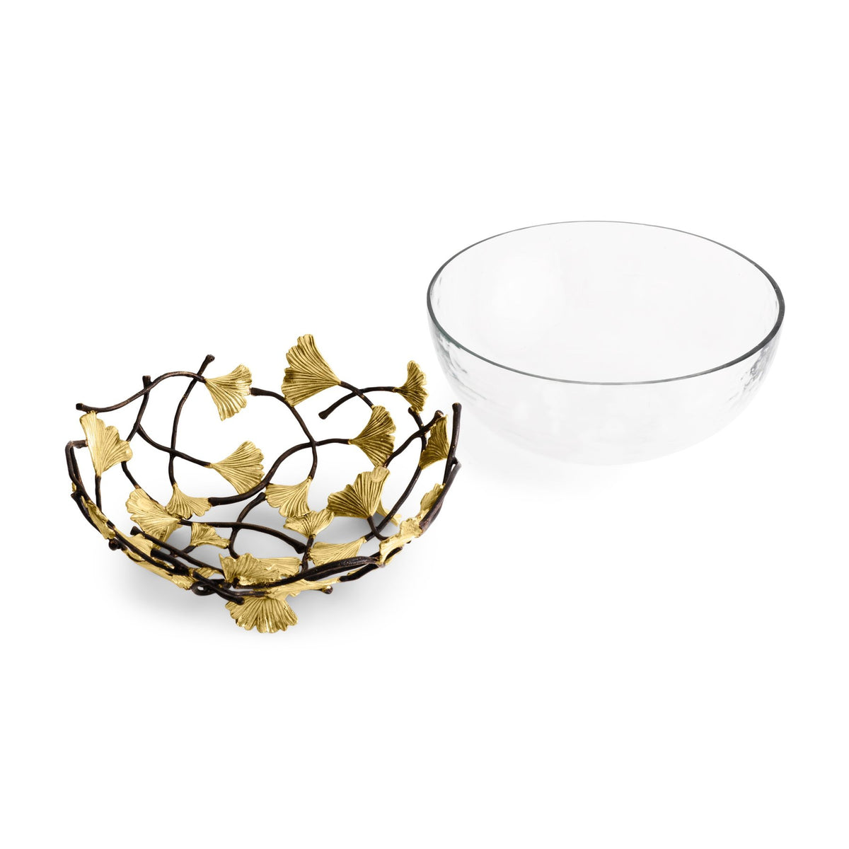 Golden Ginkgo Glass Bowl - Medium