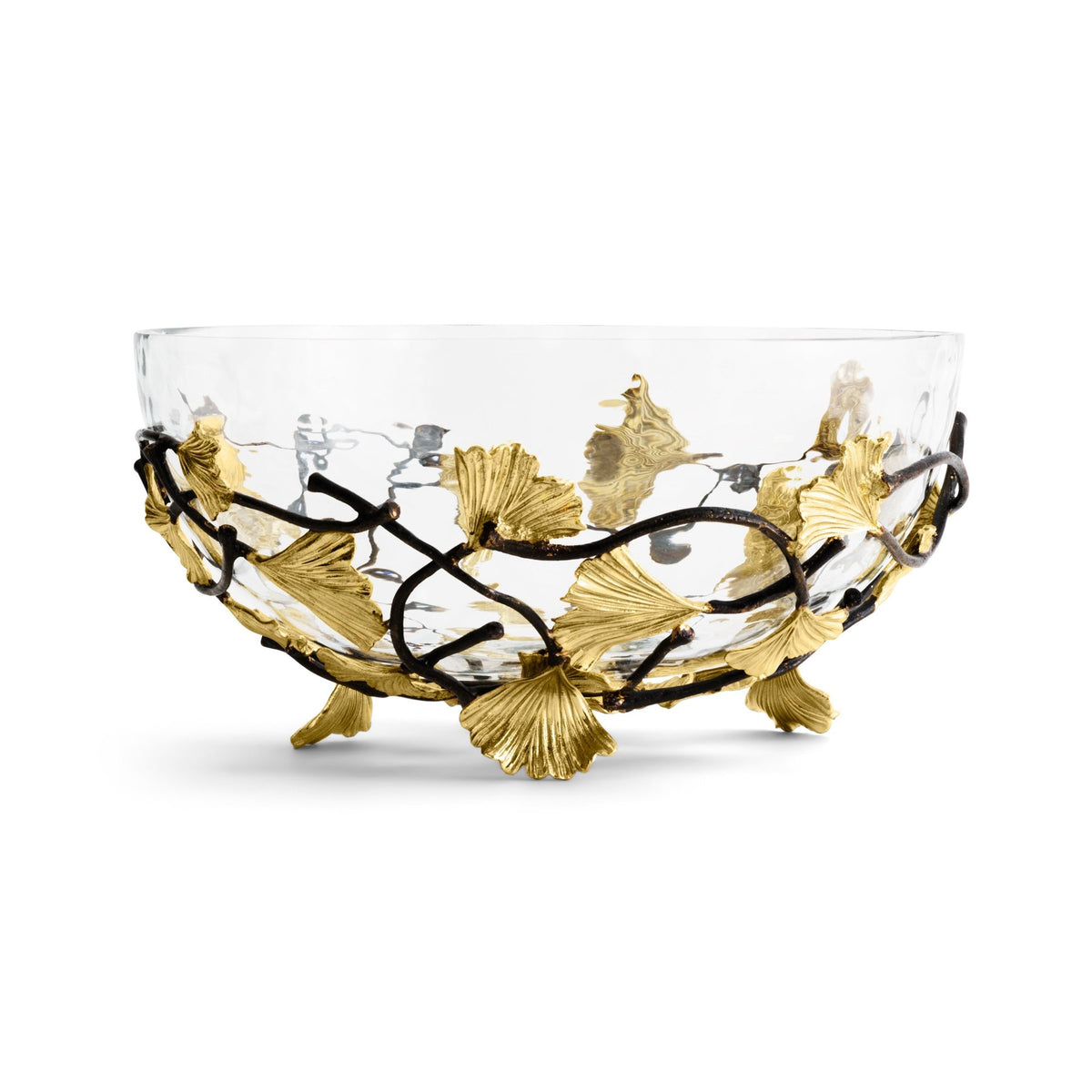 Golden Ginkgo Glass Bowl - Medium