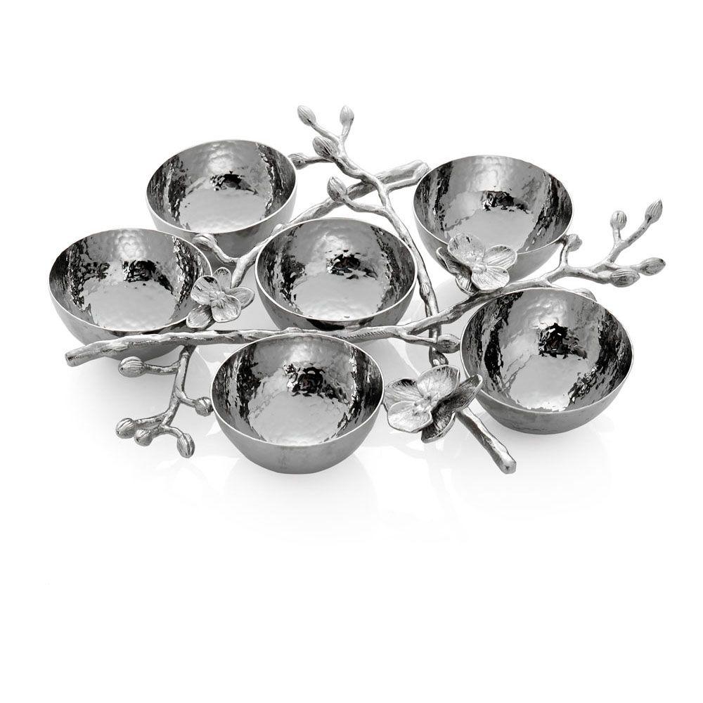 White Orchid 6-Compartment Plate