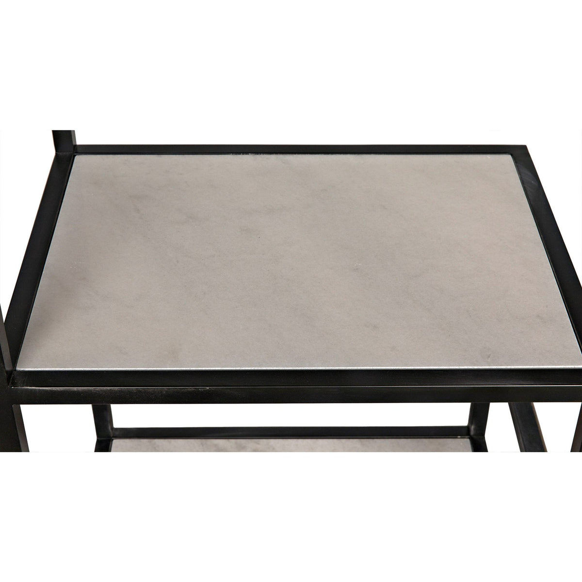 Haru Bookcase Large - Black Metal with White Stone