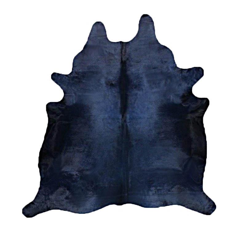 A Cowhide Rug in Navy Blue color