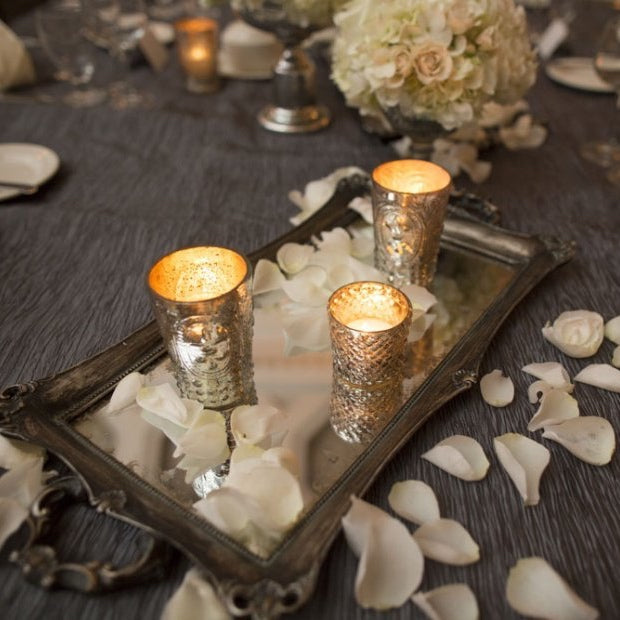 Silver Mercury Glass Votive - Candle Holder