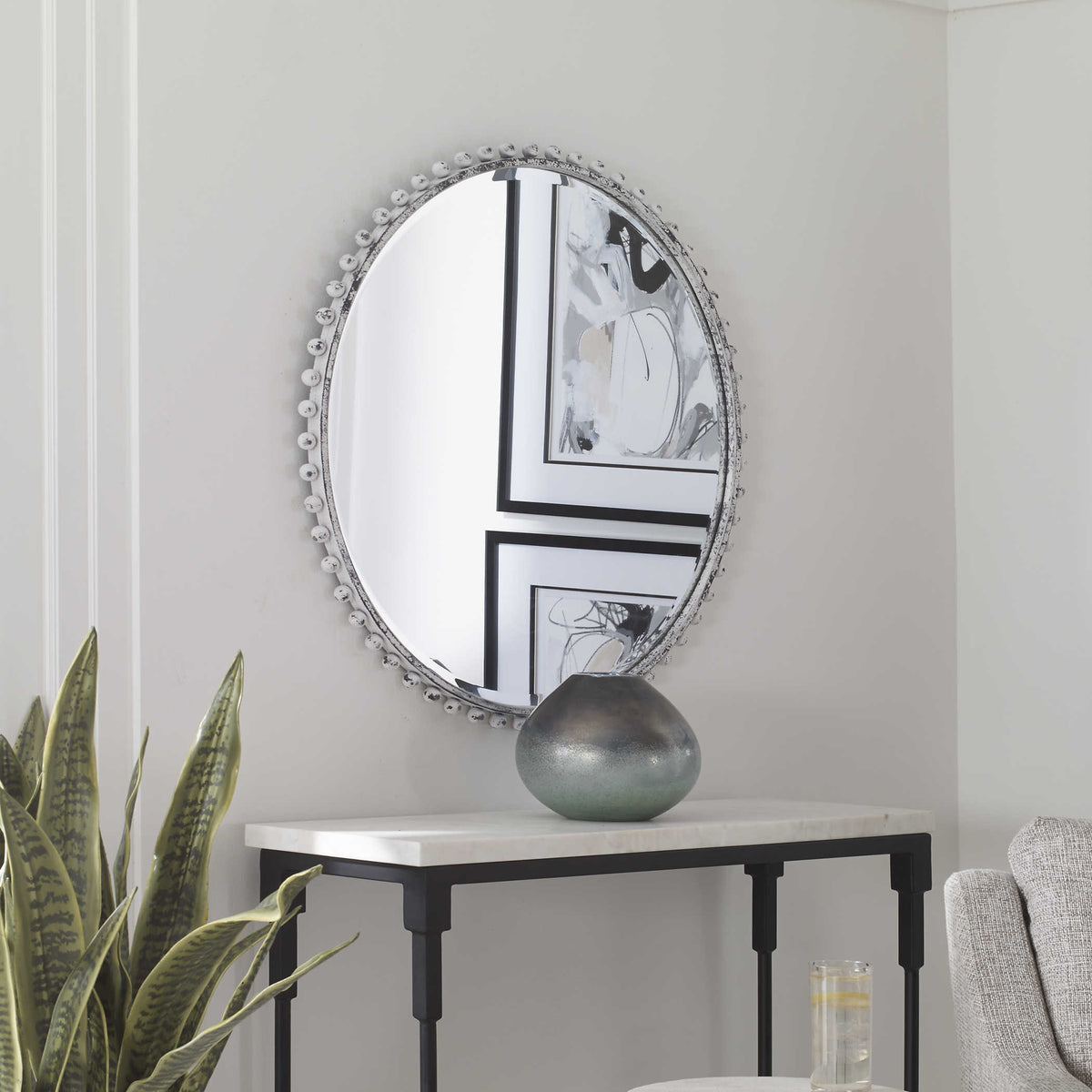 Taza Round Iron Mirror