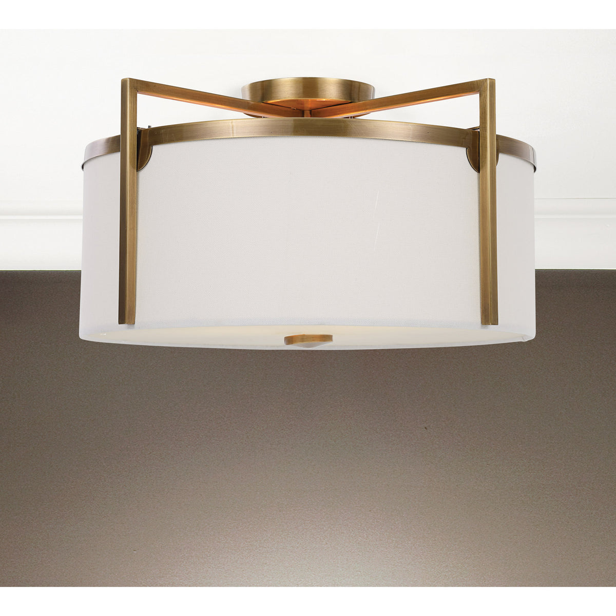 Colfax Brass 3 Light Semi Flush